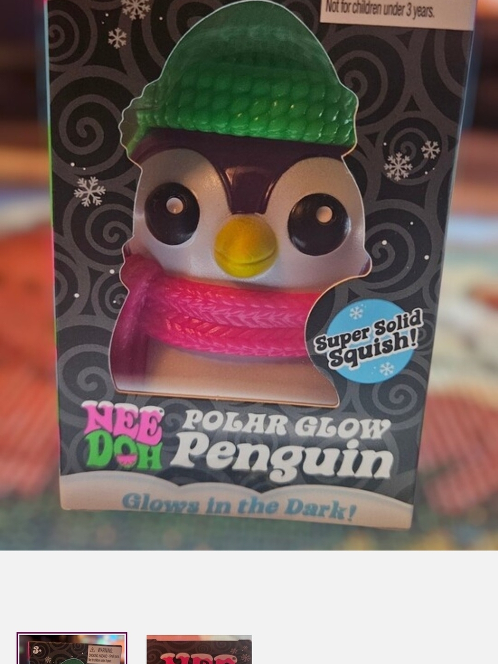 Polar Glow Penguin - Pink & Green Kids Squishy